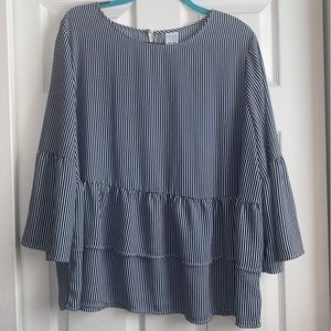 Striped Peplum blouse